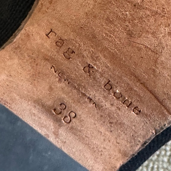 Rag & Bone Newbury Black Canvas Booties Wooden Heel Ankle Boots Size 38 (7.5-8) - Picture 7 of 8